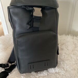 Coach Black Leather Backpack